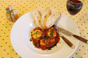 Eggplant gratinated with Mozzarella and Tomato Sauce