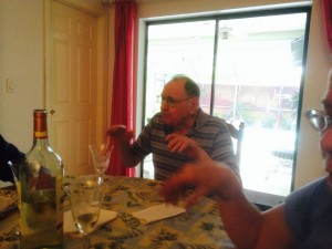 Dad expresses his delight with the dinner